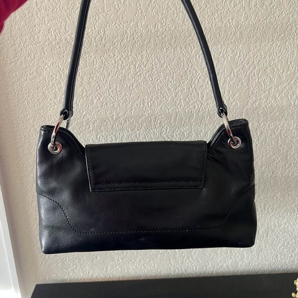 Vintage Genuine Black Leather Handbag - Picture 2 of 6